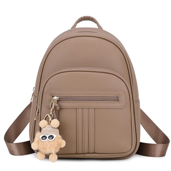 9095 Mini Leather Backpack Purse  Small Backpack Purse with Cartoon Charm main image 6
